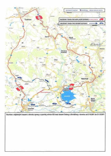 Silnice mezi obcemi Dolany a Svinišťany na trase mezi Náchodem a Hradcem Králové bude v říjnu uzavřena