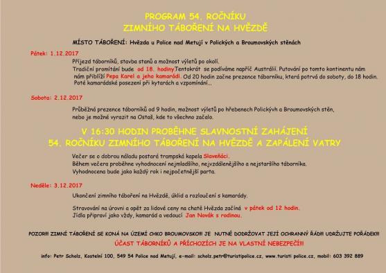 Nabídka akcí na Broumovsku pro víkend od 1. do 3. prosince