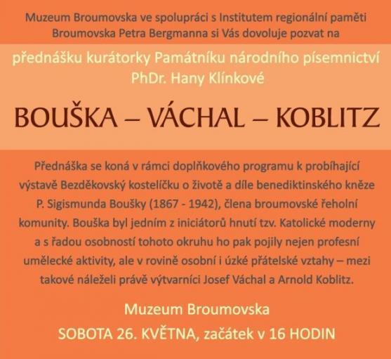Pozvánka na přednášku v souvislosti s výstavou Bezděkovský kostelíčku