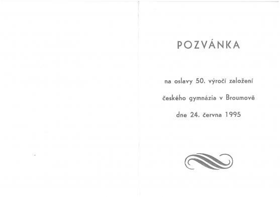 Gymnázium Broumov letos oslaví 70. výročí