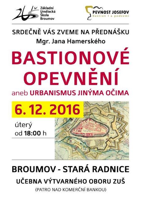 Pozvání na přednášku o bastionovém opevnění (aneb urbanismus jinýma očima) 