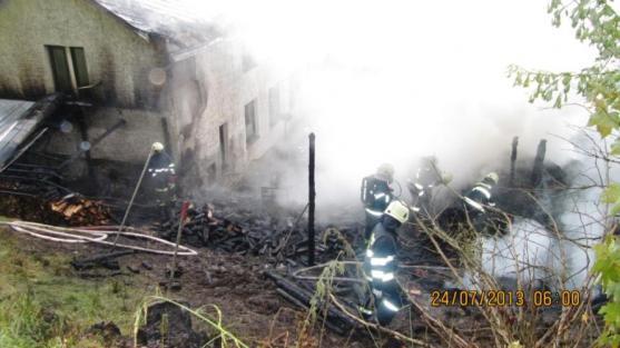 Pod přístřeškem u domu shořelo dříví