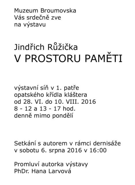 Pozvání na setkání s Jindřichem Růžičkou 