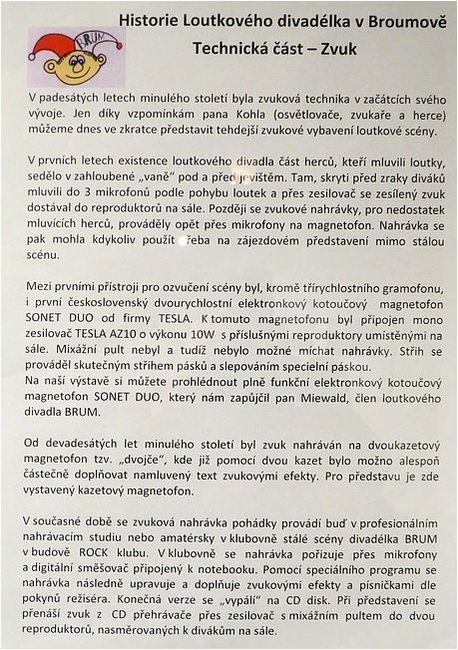 Loutkové divadélko BRUM Broumov slaví v těchto dnech 70 let od svého založení