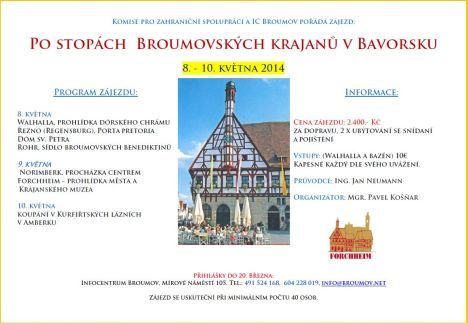 Město Broumov pořádá dva zájezdy do zahraničí