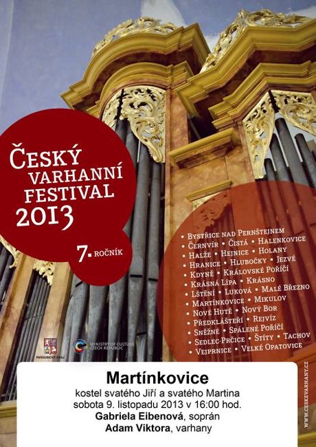 Vzácné barokní varhany v Martínkovicích se rozezní při koncertě letošního ročníku Českého varhanního festivalu
