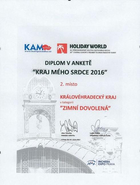Královéhradecký kraj byl oceněn na mezinárodním veletrhu cestovního ruchu Holiday World