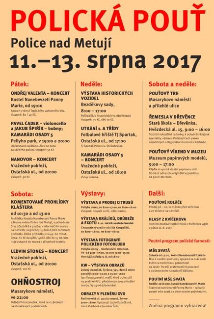 Nabídka akcí na Broumovsku pro víkend od 11. do 13. srpna