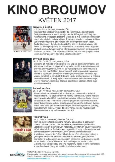 Nabídka akcí na Broumovsku pro víkend od 26. do 28. května