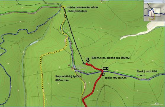 Hasiči likvidovali požár stromků v oblasti Ruprechtického Špičáku, ale i popadané stromy