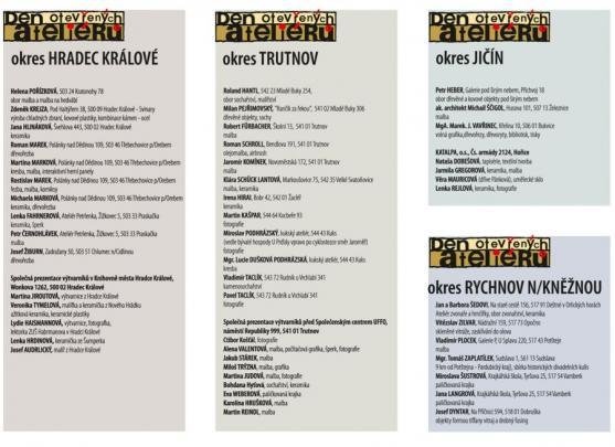 Do Dne otevřených ateliérů jsou zapojeni i umělci z Broumovska 