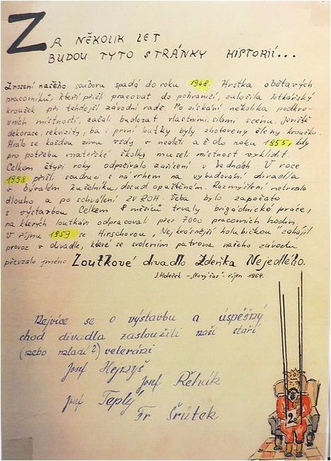 Loutkové divadélko BRUM Broumov slaví v těchto dnech 70 let od svého založení