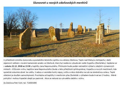 Nabídka akcí na Broumovsku pro nadcházející víkend a vánoční svátky