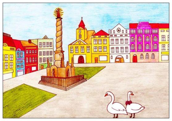 Originální omalovánky Labutí příběh z Broumova vydalo a prodává IC Broumovska