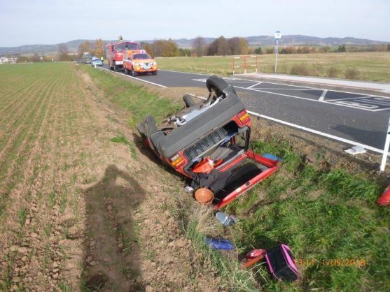 Na Broumovsku se nějak často převrací auta