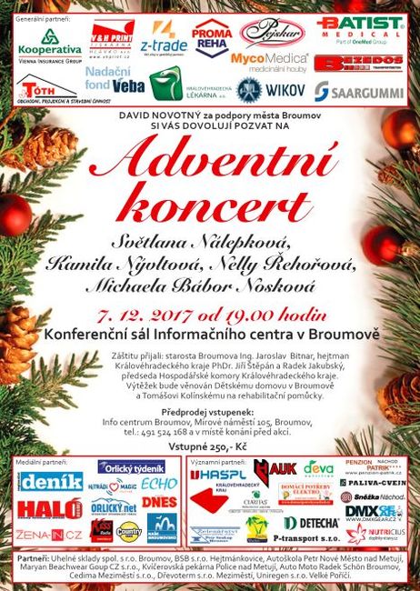 Nabídka akcí na Broumovsku pro víkend od 8. do 10. prosince