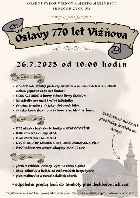 Na svatou Annu připadají oslavy 770 let obce Vižňov