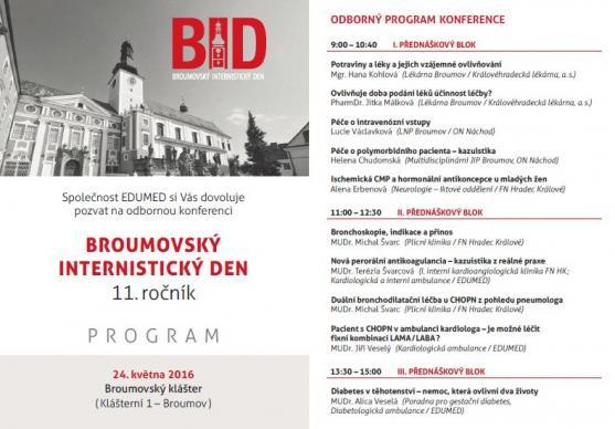 Broumovský internistický den vstupuje do druhé desítky