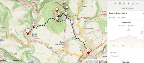 Z Police nad Metují přes stolový vrch Ostaš k pískovcovým sloupkům v České Metuji