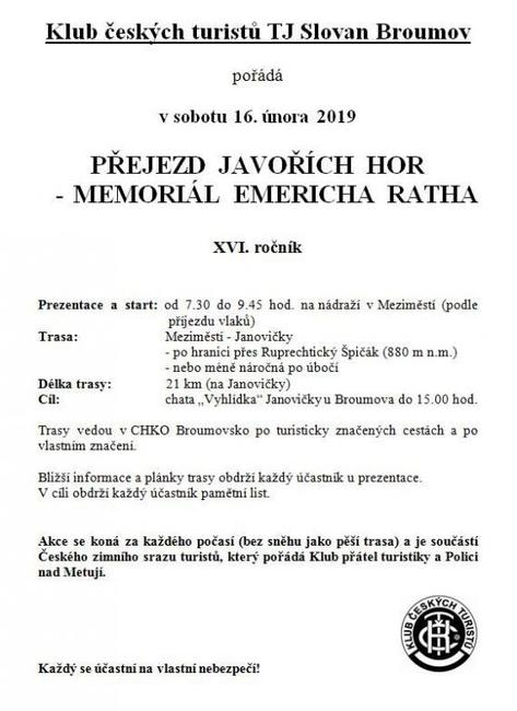 Nabídka akcí na Broumovsku pro víkend od 15. do 17. února