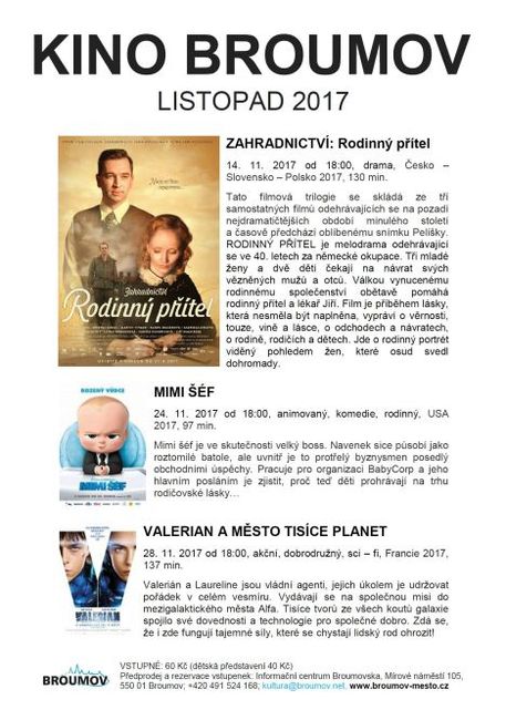 Nabídka akcí na Broumovsku pro víkend od 24. do 26. listopadu