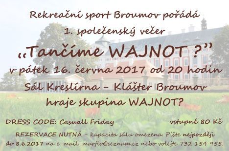 Nabídka akcí na Broumovsku pro víkend od 16. do 18. června