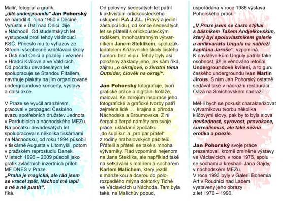 Výstavu Okuje ještě žhavé v undergroundovém klubu Eden uvedl básník Jaroslav Erik Frič
