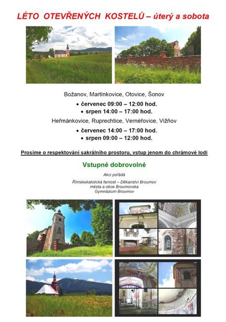 Nabídka akcí na Broumovsku pro víkend od 4. do 6. srpna