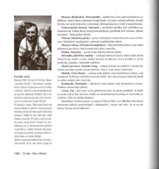 Na své začátky a vznik horolezeckého oddílu v Broumově vzpomíná František Jaroš