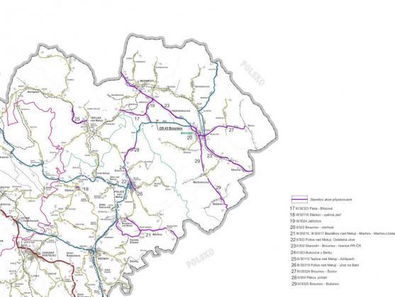 Do silničních staveb se na Broumovsku od roku 2008 investovalo téměř 440 miliónů. Stavby za miliardu korun se připravují