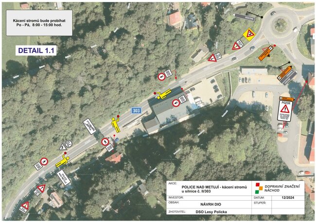 Řidiče čeká částečná uzavírka mezi Policí a Velkými Petrovicemi