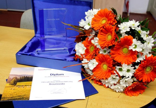 Broumovsko je vítězem soutěže DestinaCZe 2015 v kategorii Cítit se jako doma - EDEN 2015