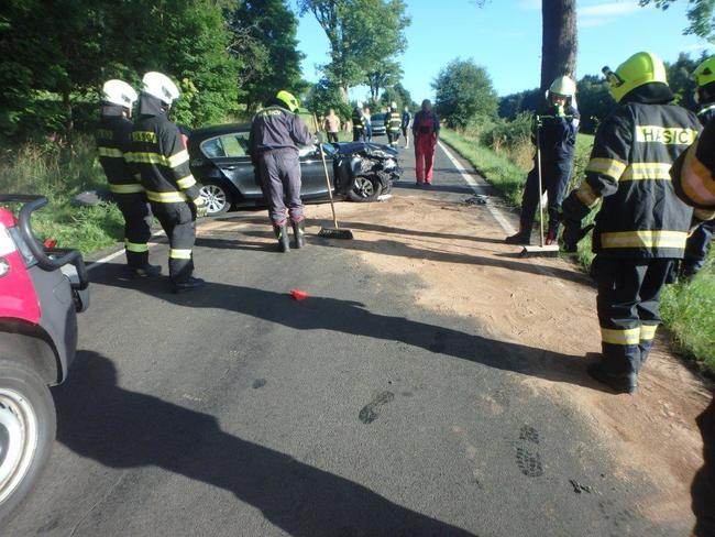 Nehoda u benzínové pumpy