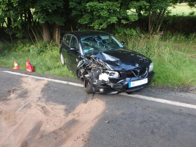 Nehoda u benzínové pumpy