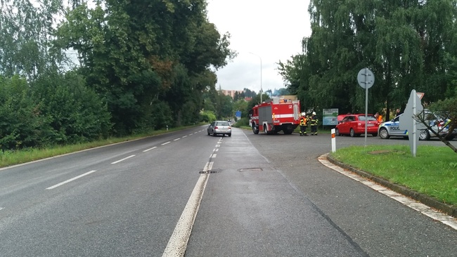 Nehoda u benzínové pumpy