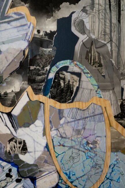 Příběh Slunce a Měsíce v kolážích Klaudie Hlavaté