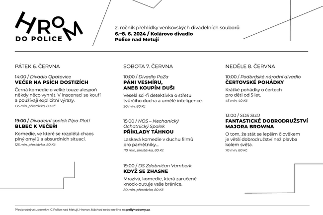 Již podruhé se stane Police nad Metují centrem amatérského divadla