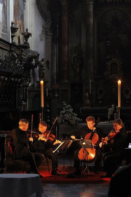 Pražákovo kvarteto vystoupilo v klášterním kostele sv. Vojtěcha v Broumově