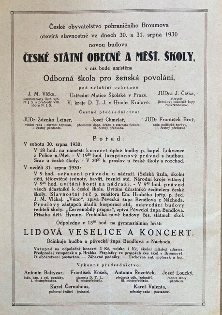 Výstava o historii první české školy v Broumově připomíná výročí 95. let její existence