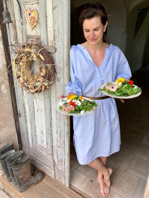 Špagety s marinovanou řepou a kozím sýrem od Lenky Hlaváčkové