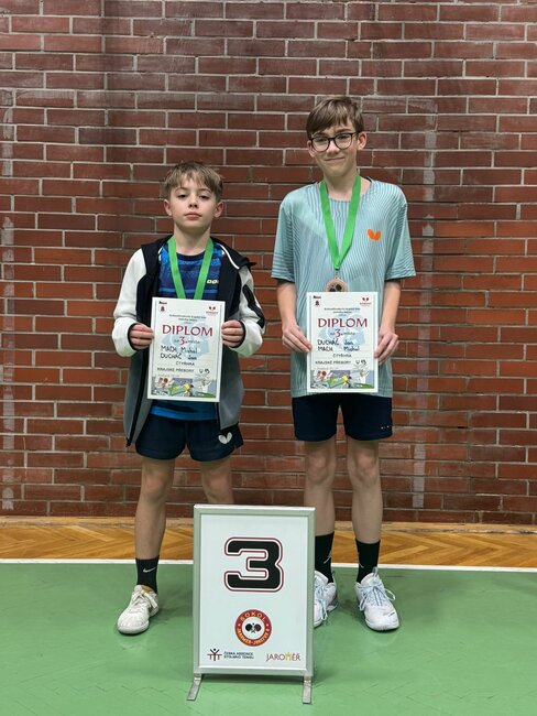 Stolní tenisté přivezli bronz z kraje