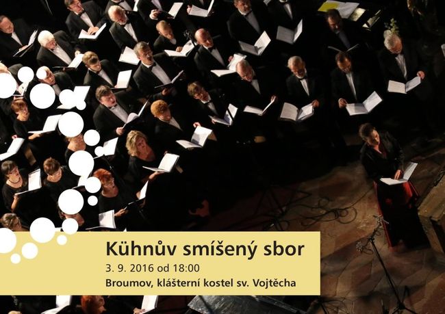 Na závěrečném koncertu festivalu Za poklady Broumovska vystoupí Kühnův smíšený sbor