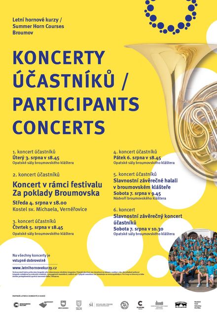 Festival Za poklady Broumovska zařadí v tomto týdnu do programu koncerty účastníků i lektorů Letních hornových kurzů