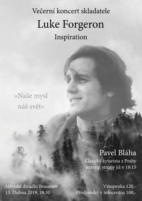 Broumovský skladatel Luke Forgeron vystoupí v městském divadle