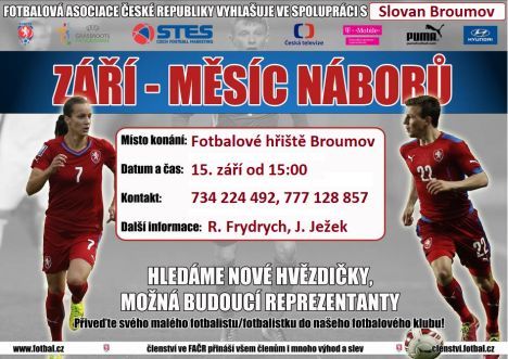 Také Slovan Broumov se připojil k akci Fotbalové asociace České republiky. Pořádá nábor mladých talentů