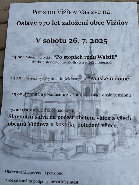 Na svatou Annu připadají oslavy 770 let obce Vižňov