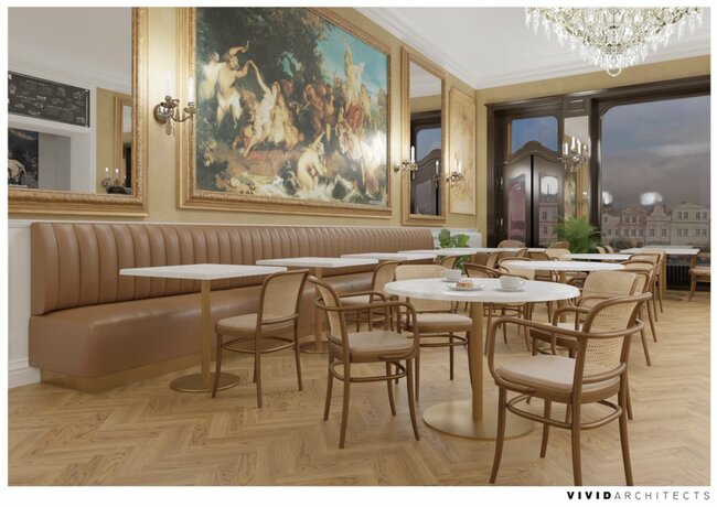 Kavárna Herzog: Restaurátorské práce pokračují