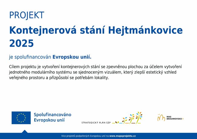 Hejtmánkovice mají chytrý systém pro kontejnerová stání