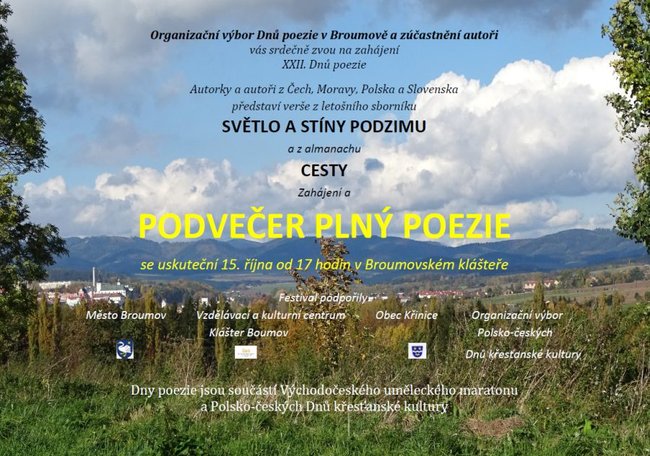 V polovině října se uskuteční už dvacáté druhé setkání básníků 