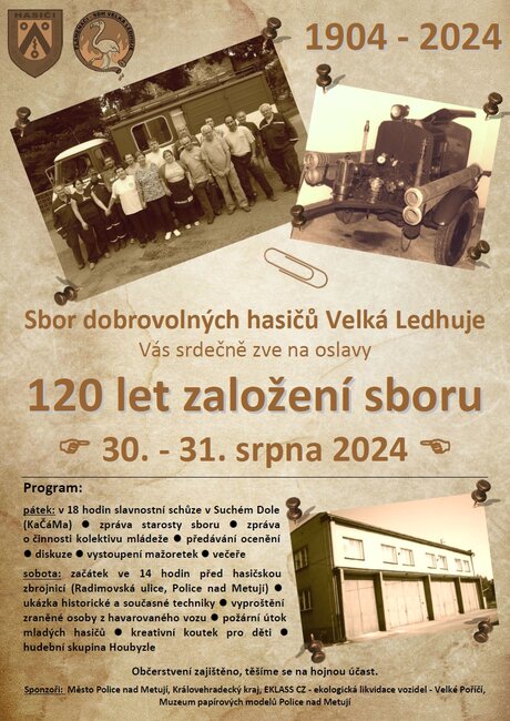 120 let trvání Sboru dobrovolných hasičů Velká Ledhuje